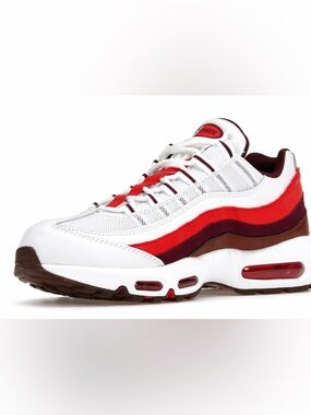 Designer Inspired Air Max 95 White Red Brown Tones Sneakers Never Worn
